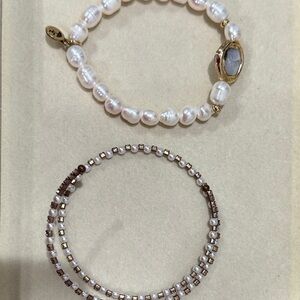 Freshwater Pearl and Beaded Bracelet Set